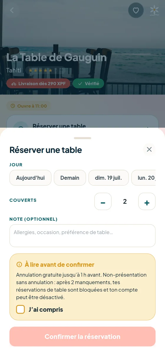 Réserver une table