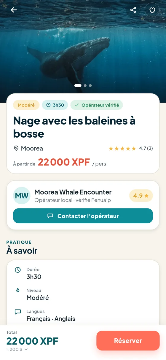 Nage avec les baleines